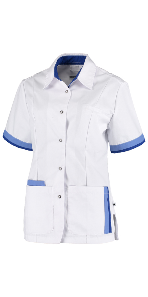 Damesjasje Bente - Wit met metro blauw en korenblauw contrast