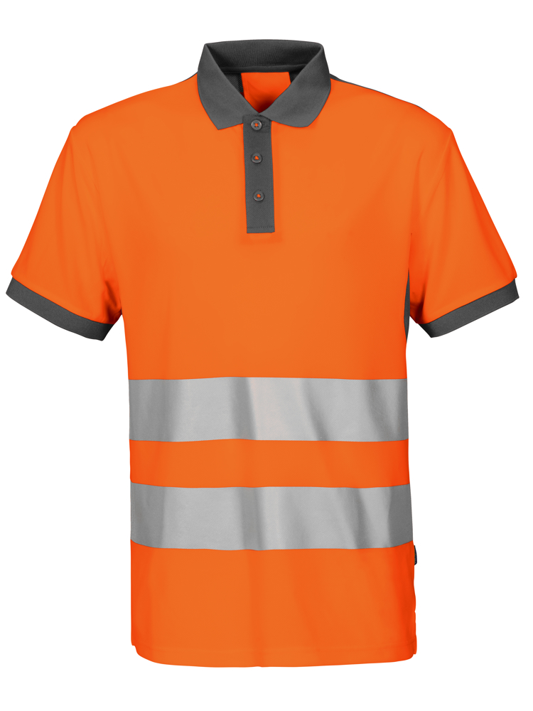 6008 SIGNALISATIEPOLO EN ISO 20471 KLASSE 2 - Oranje/Grijs
