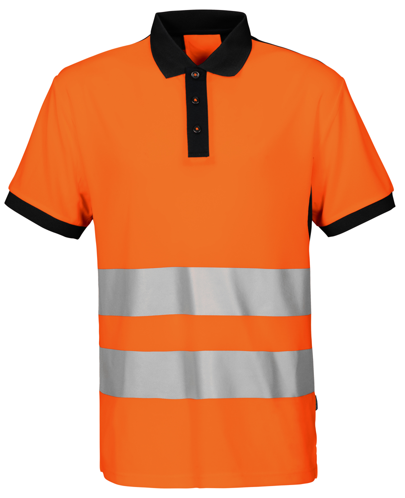 6008 SIGNALISATIEPOLO EN ISO 20471 KLASSE 2 - Oranje/Zwart